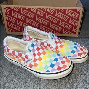 Youth size 1 rainbow checkered vans